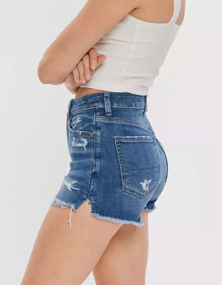 Shorts American Eagle AE Ne(x)t Level Super High-Waisted Denim Indigo Clair Femme | XQH-10289114